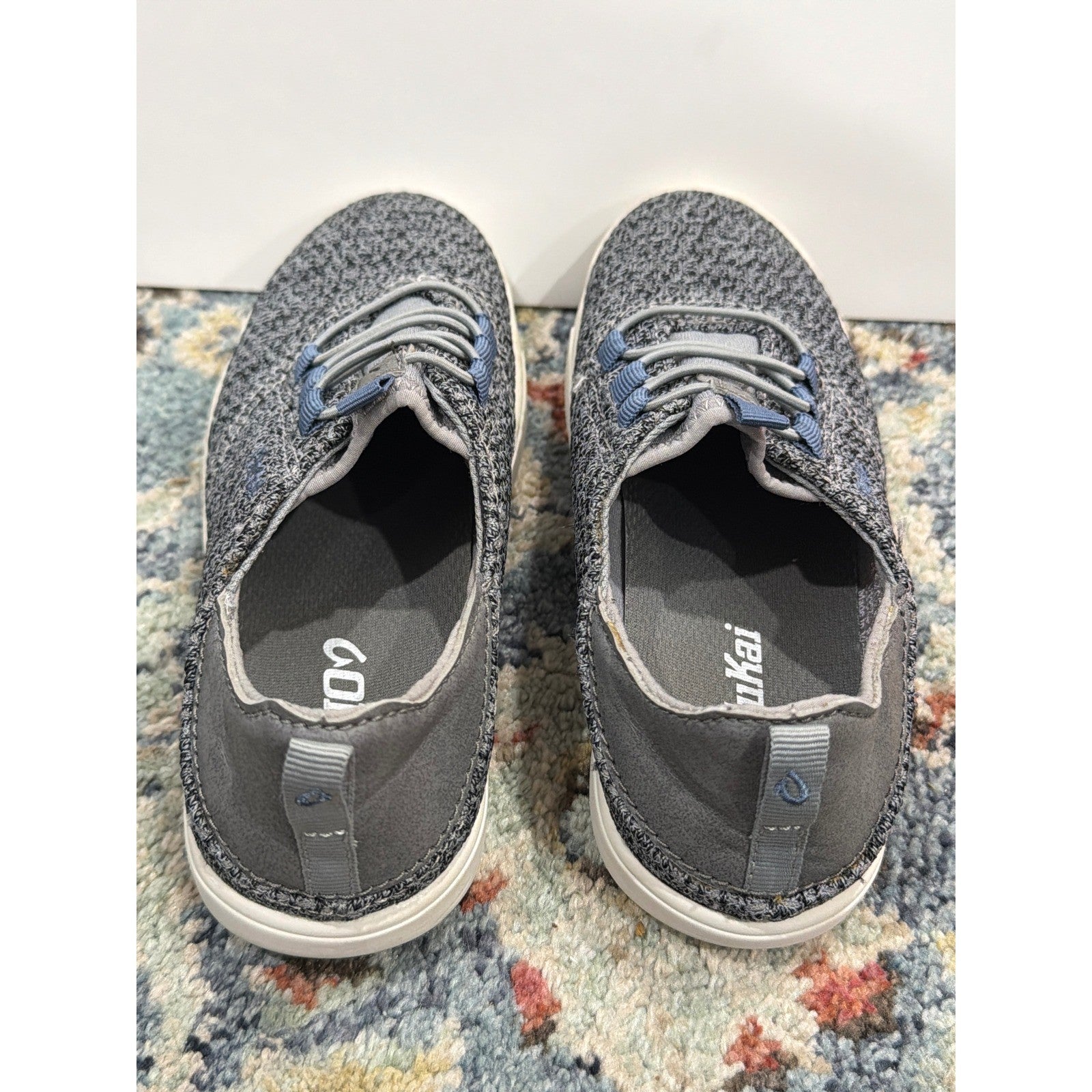 Olukai Nohea Moku Boys Size 13 Gray Mesh Slip On Sneakers EUC3
