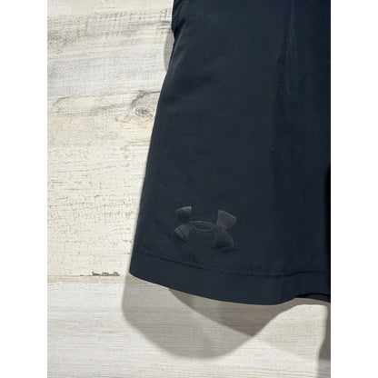 Under Armour Athletic Shorts Boys Youth Small Black Pockets Sportswear EUC1