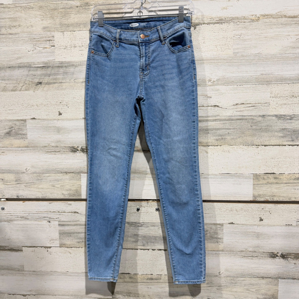 Old Navy Super Skinny Mid-Rise Jeans Womens 4 Light Wash Cotton Blend Casual0