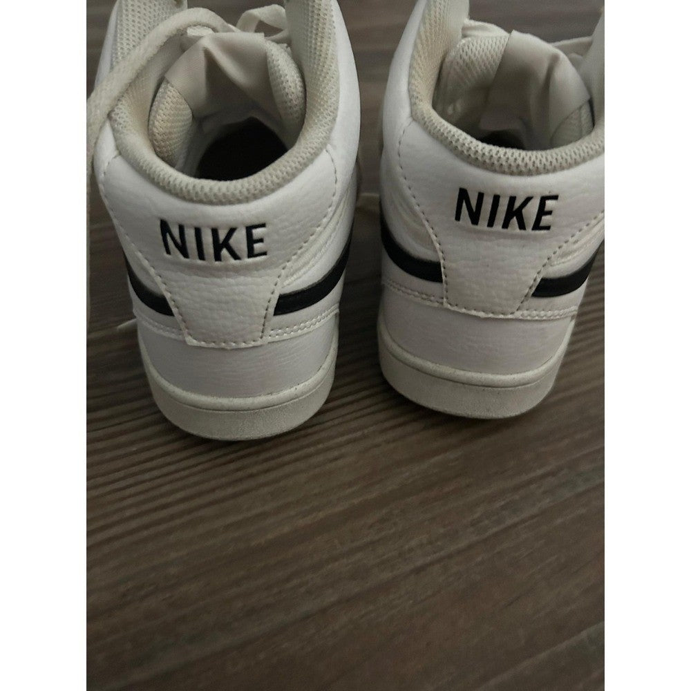 Nike Court Vision Mid Women Size 8.5 White Black Retro Sneaker GUC3