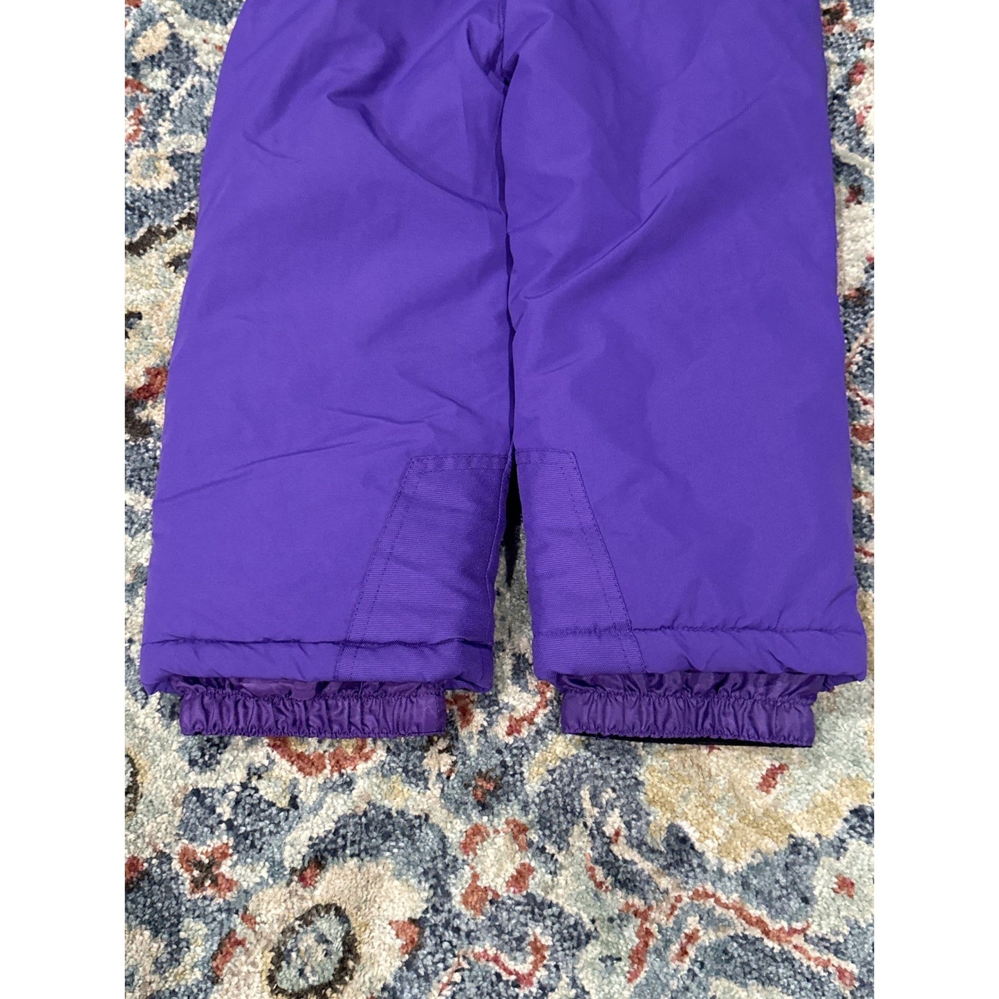 Snozu Snow Bib Overalls Girls 4T Purple Fleece Lined Winter Ski Pants4