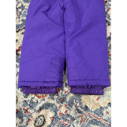 Snozu Snow Bib Overalls Girls 4T Purple Fleece Lined Winter Ski Pants4