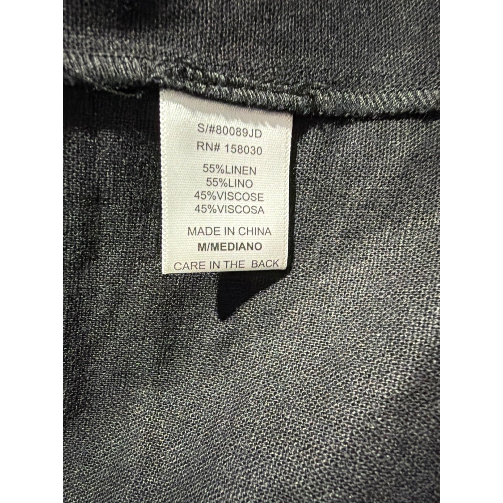 Love Tree Blazer Women Medium Black Linen Blend Single Button EUC3