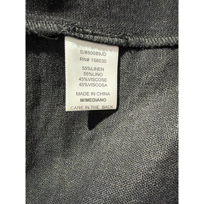 Love Tree Blazer Women Medium Black Linen Blend Single Button EUC3