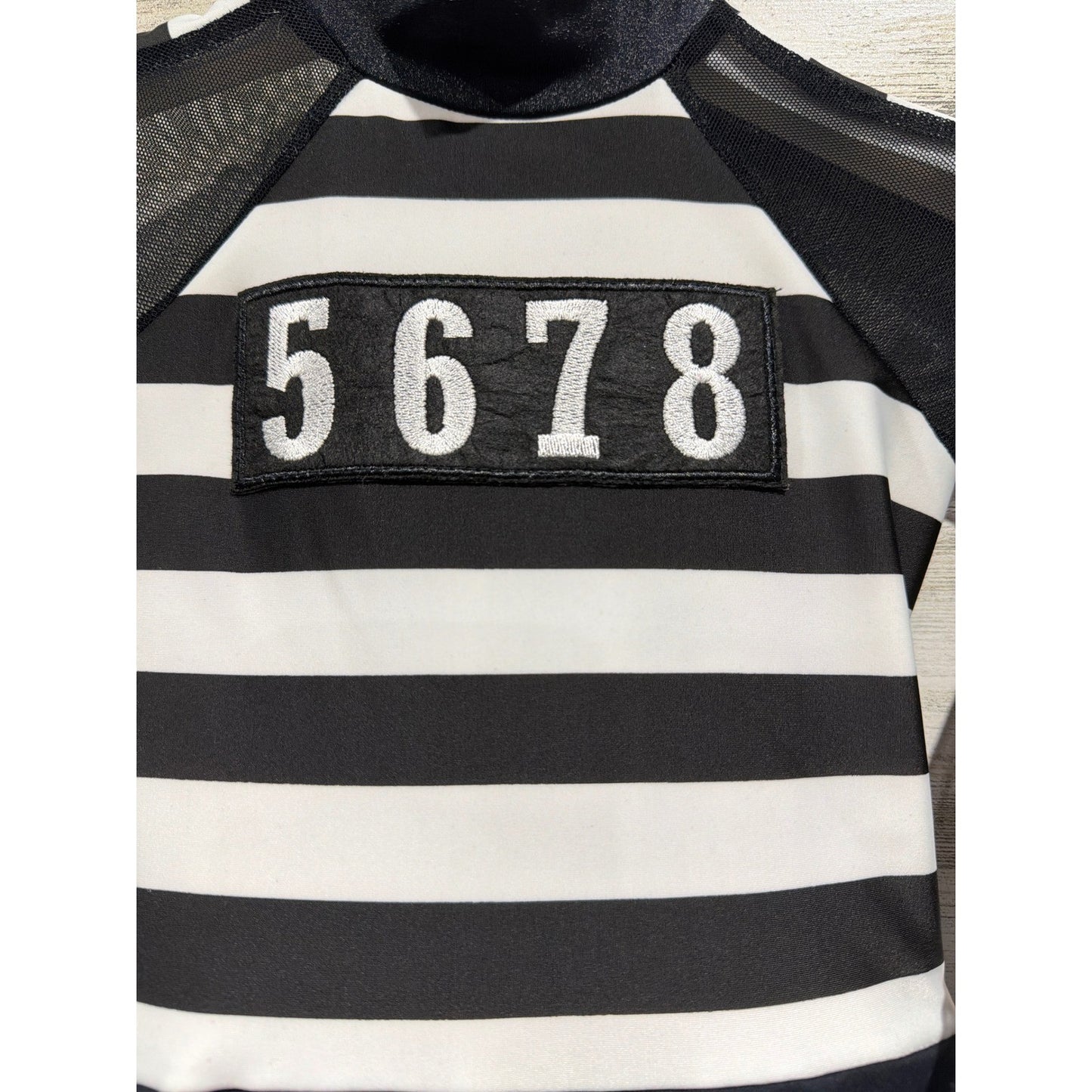 Weissman Dance Costume Girls Small Child SC Black White Stripe 5678 Performance1