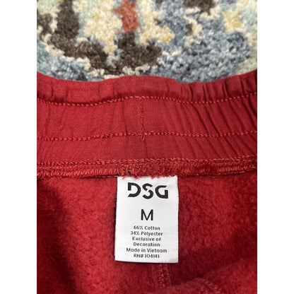 DSG Fleece Sweat Shorts Men Medium Red Elastic Drawstring Pockets GUC1