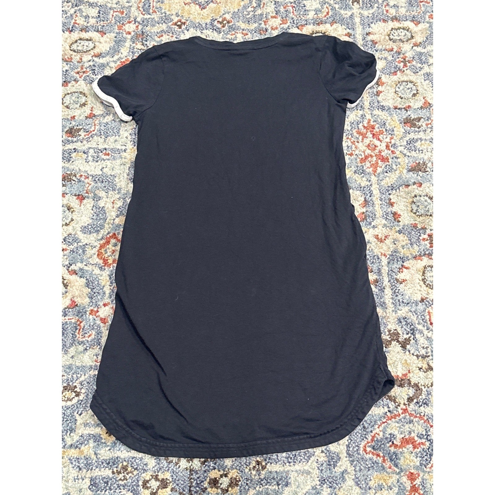 Nike T-Shirt Dress Girls Large Black White Stripe Pockets EUC5