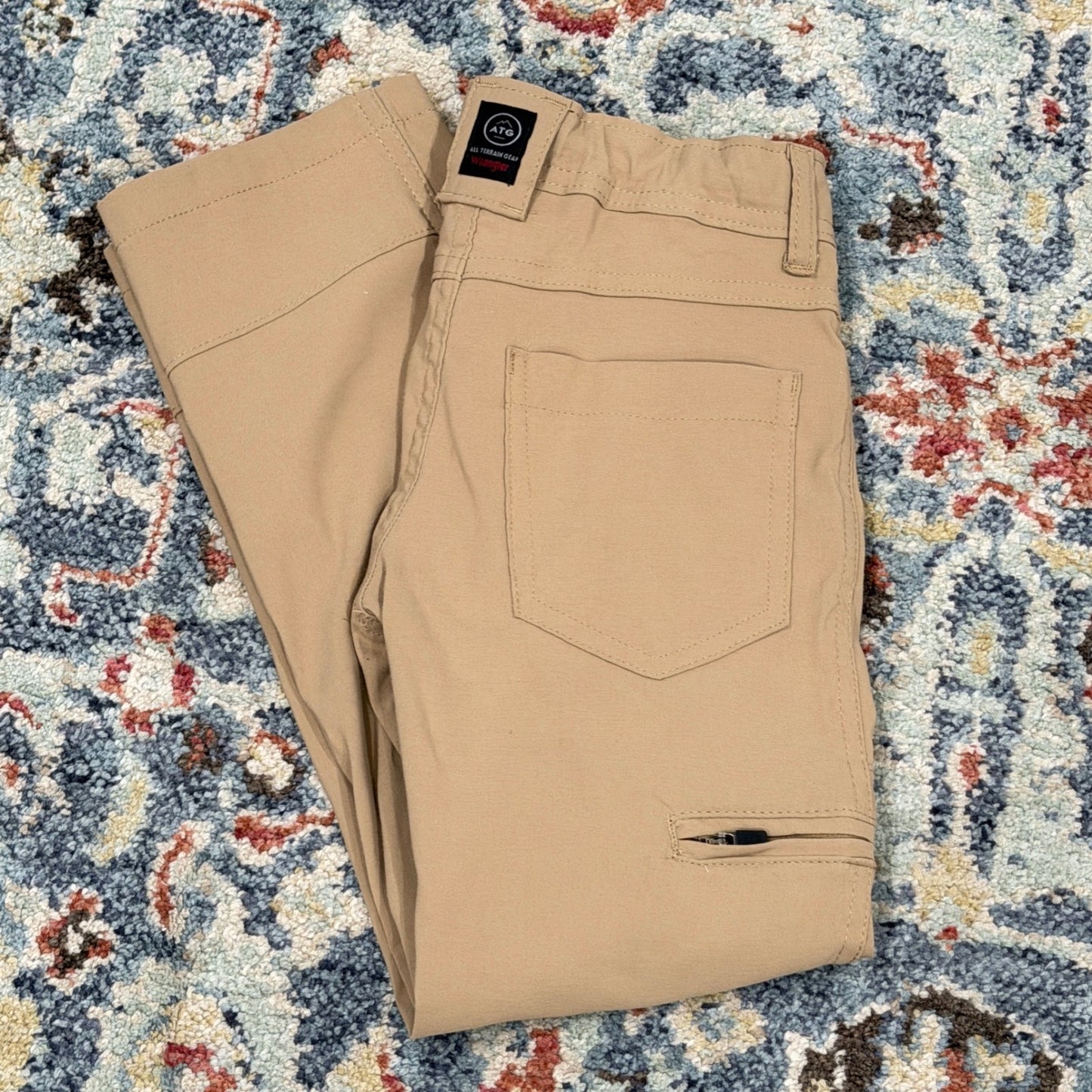 Wrangler ATG Utility Pants Boys 6 Khaki Stretch Hiking Outdoor EUC0