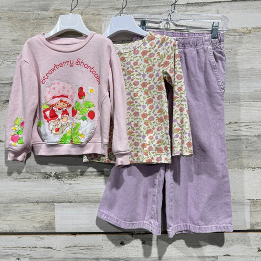 Strawberry Shortcake Carter's Cat & Jack Bundle Lot Girls 4T Pink Floral Retro0