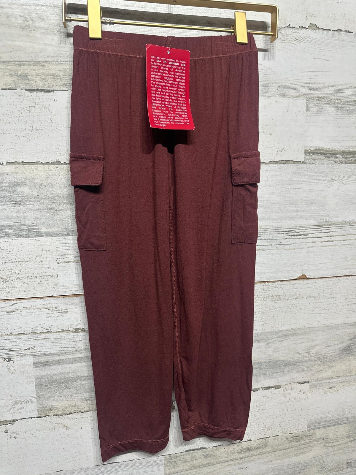 Nano Faux Suede Leggings Girls 7 Brown Elastic Waist Slim Fit NWT4