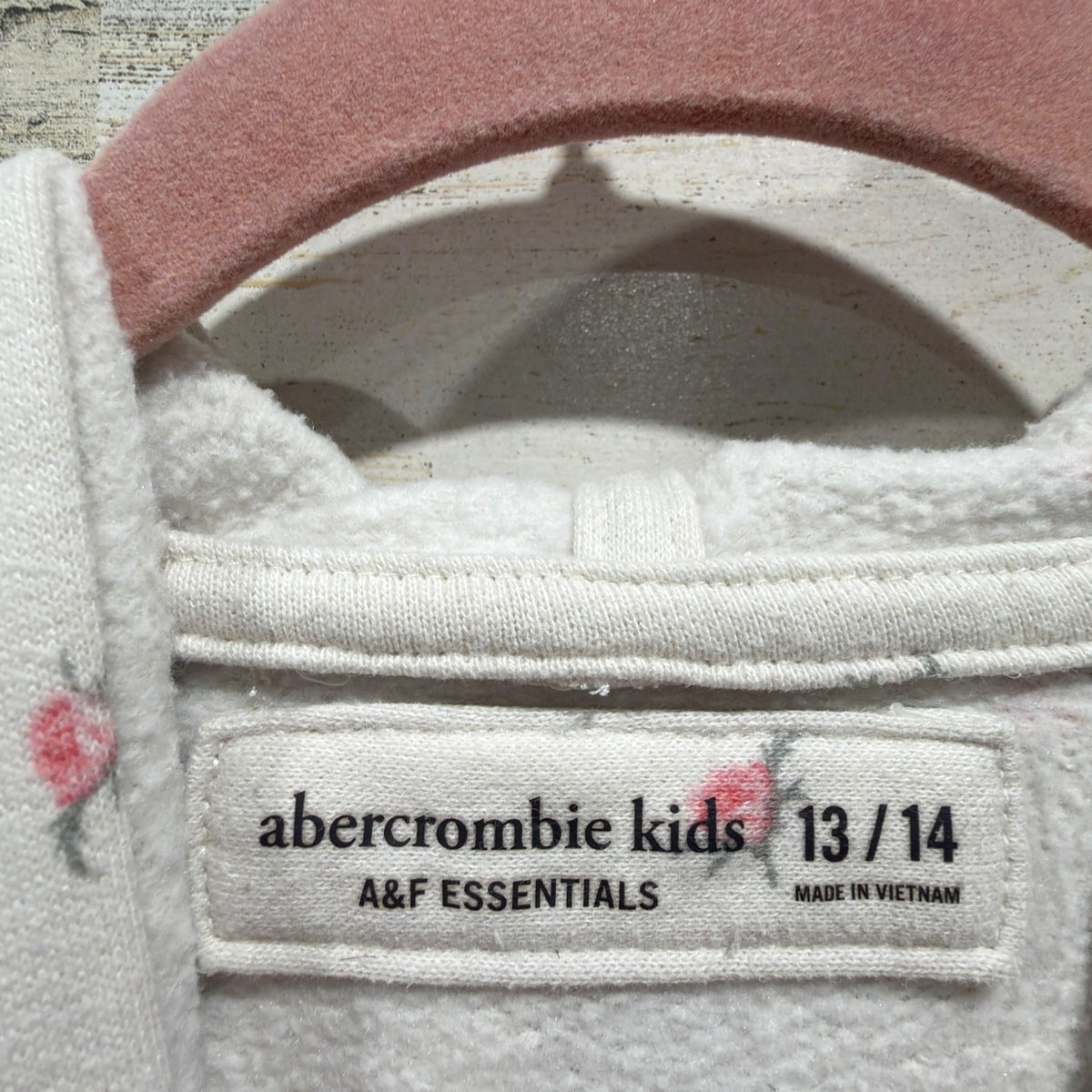 Abercrombie Kids Hoodie Girls 13/14 White Floral Rose Coquette *Flawed1