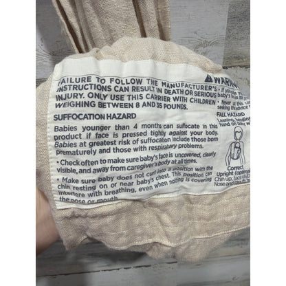 WildBird Ring Sling Baby Carrier Baby Beige Linen Boho Minimalist EUC3