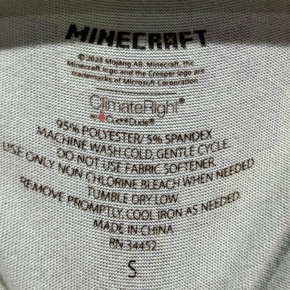 Minecraft Pajama Set Boys Small Green Creeper Pixel Thermal EUC2