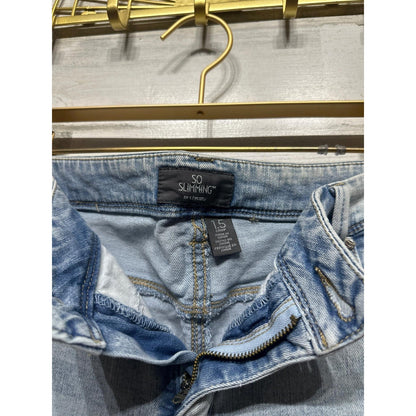 Chico's So Slimming Crop Jeans Women 1.5 Light Wash Blue Stretch Denim EUC1