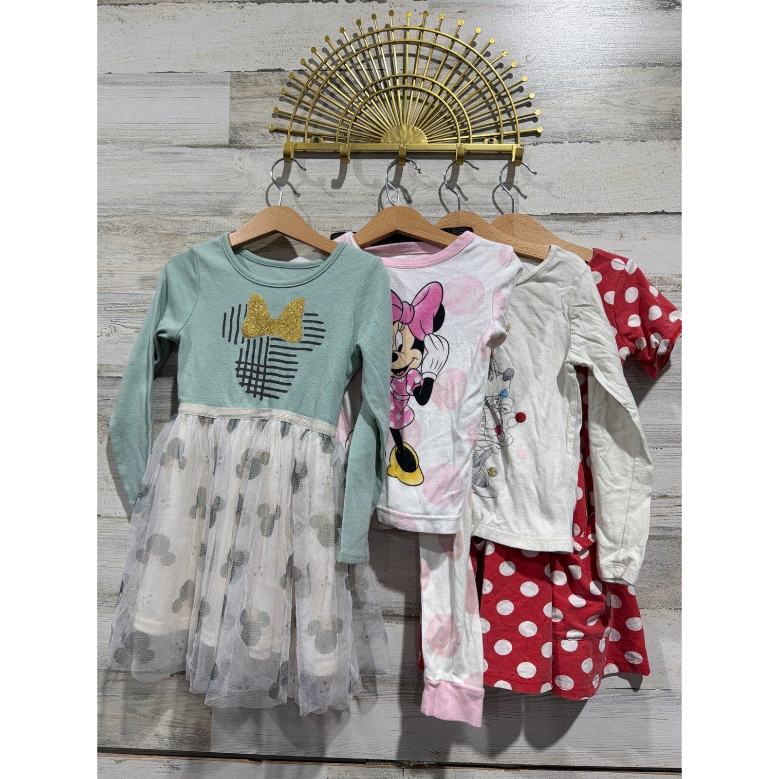 Disney Dress Pajama Bundle Girls 5T Minnie Mouse Polka Dot GUC0
