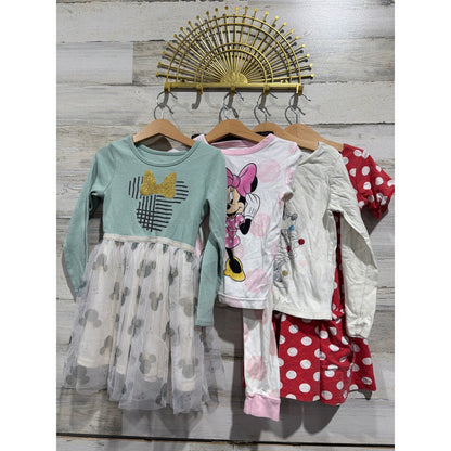 Disney Dress Pajama Bundle Girls 5T Minnie Mouse Polka Dot GUC0