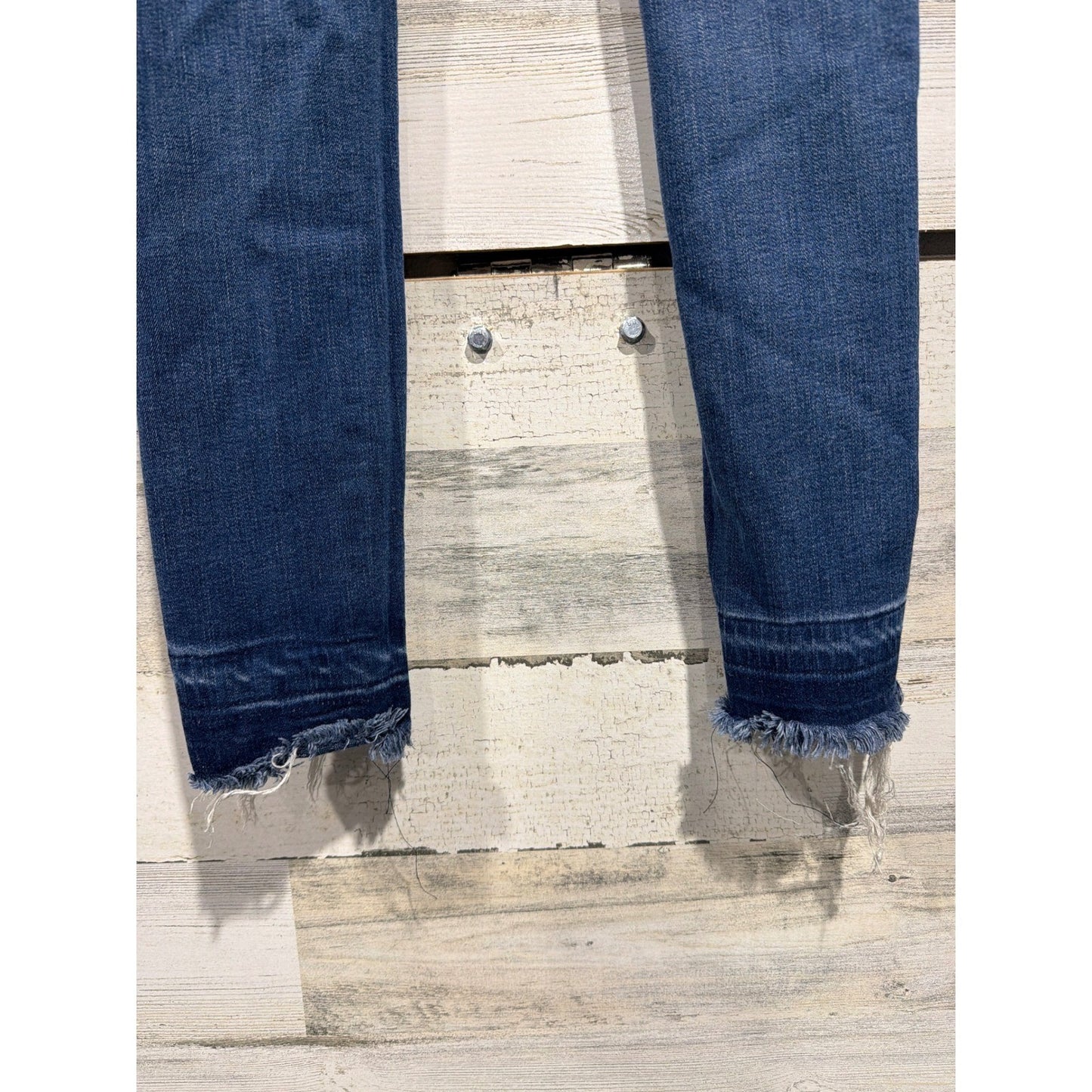DL1961 Chloe Skinny Jeans Girls 12 Blue Distressed Raw Hem Denim EUC4