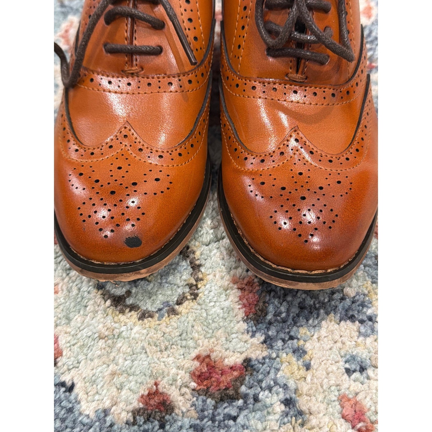 Bruno Marc Oxford Shoes Toddler 10 Brown Wingtip Brogue Formal *Flawed3