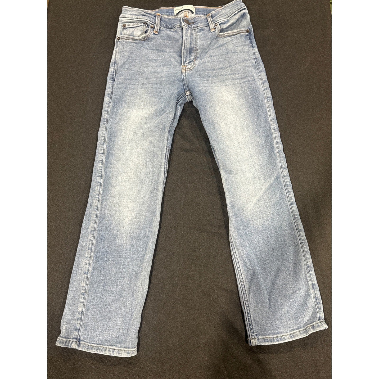 Abercrombie Straight Jeans Boys 11/12 Short Light Blue Denim EUC3