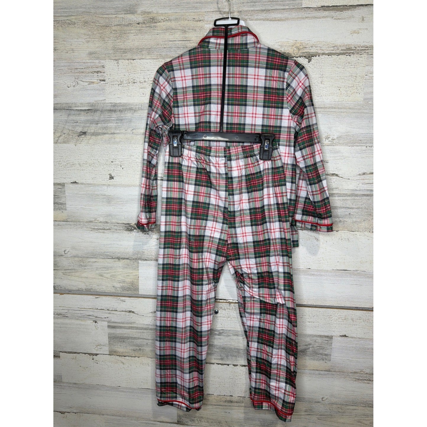 Rylee Faith Designs Pajama Set Kids 7 Red Plaid Santa Holiday4