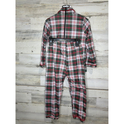 Rylee Faith Designs Pajama Set Kids 7 Red Plaid Santa Holiday4