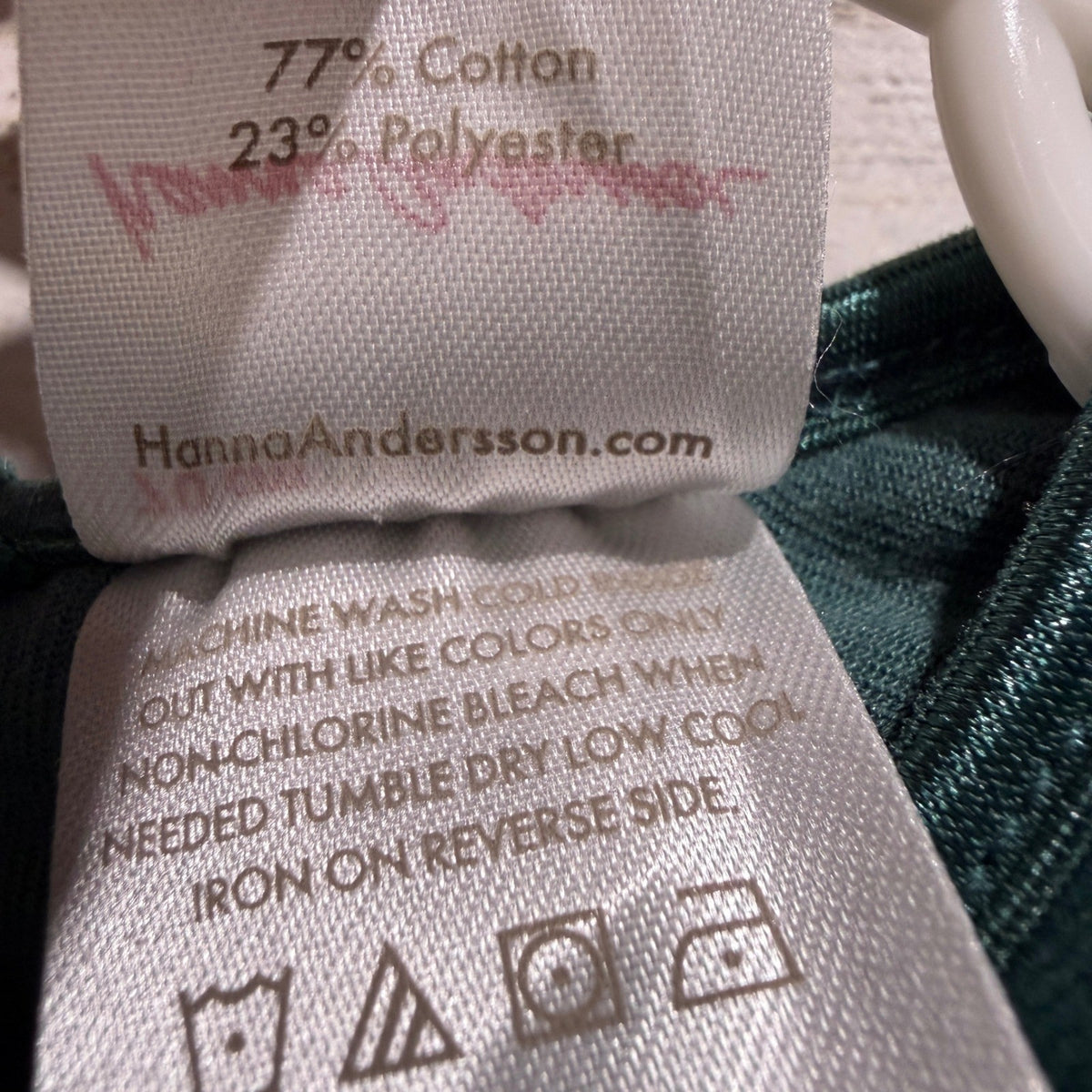 Hanna Andersson Velour Ruffle Dress Girls 6-12M Green Cotton Blend Holiday EUC2