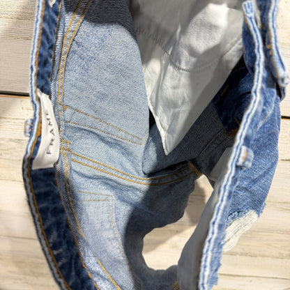 FRAME Le Grand Garcon Denim Shorts Women 23 Blue 100% Cotton Distressed Heron7