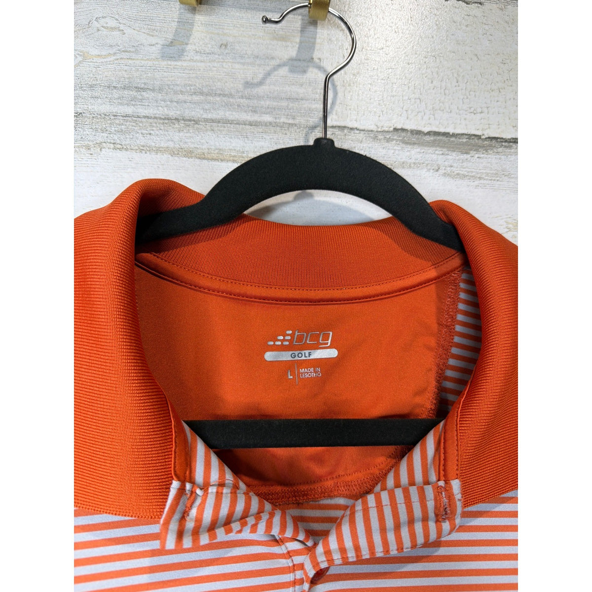Member's Mark BCG Golf Polo Bundle Men Large Black Orange Striped Athletic EUC2