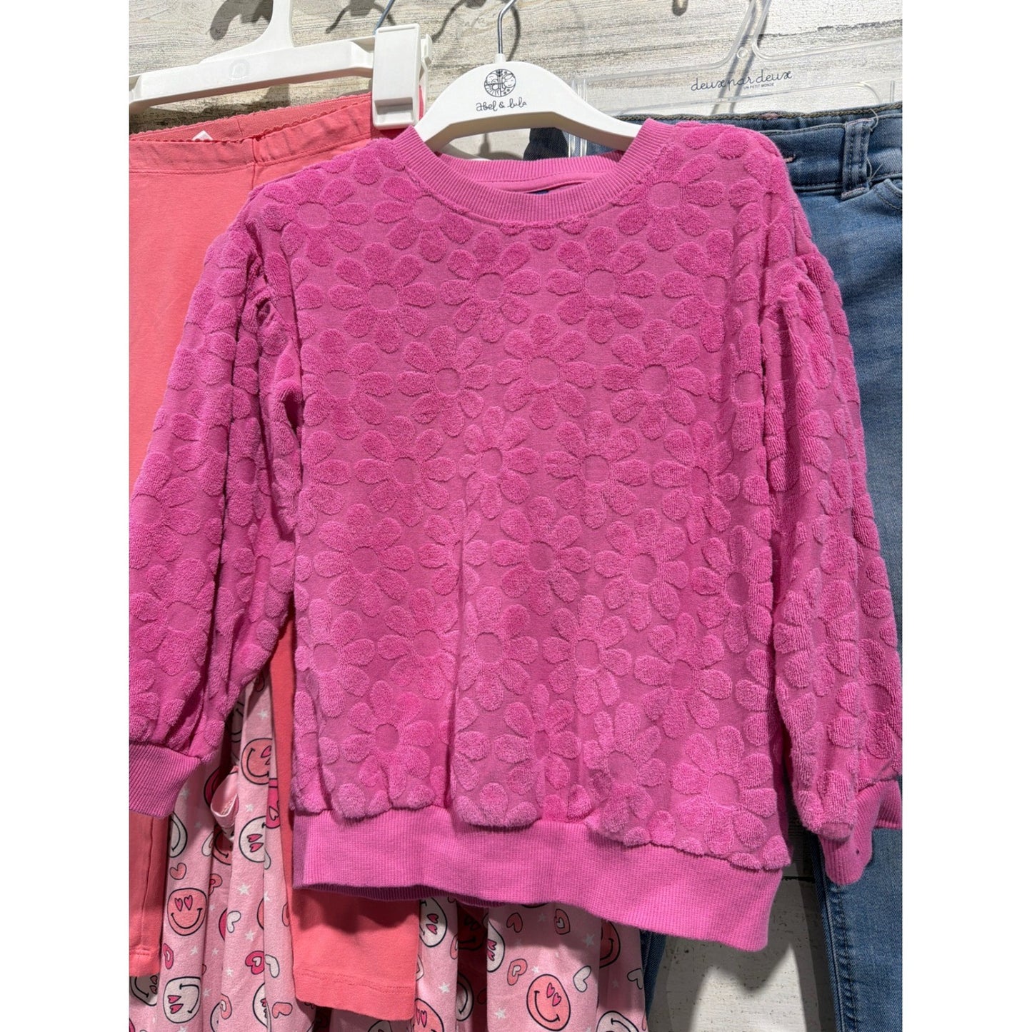 TEA MILA & Rose Jumping Bean Old Navy Girls Size 5 Pink Smiley Floral Bundle EUC3