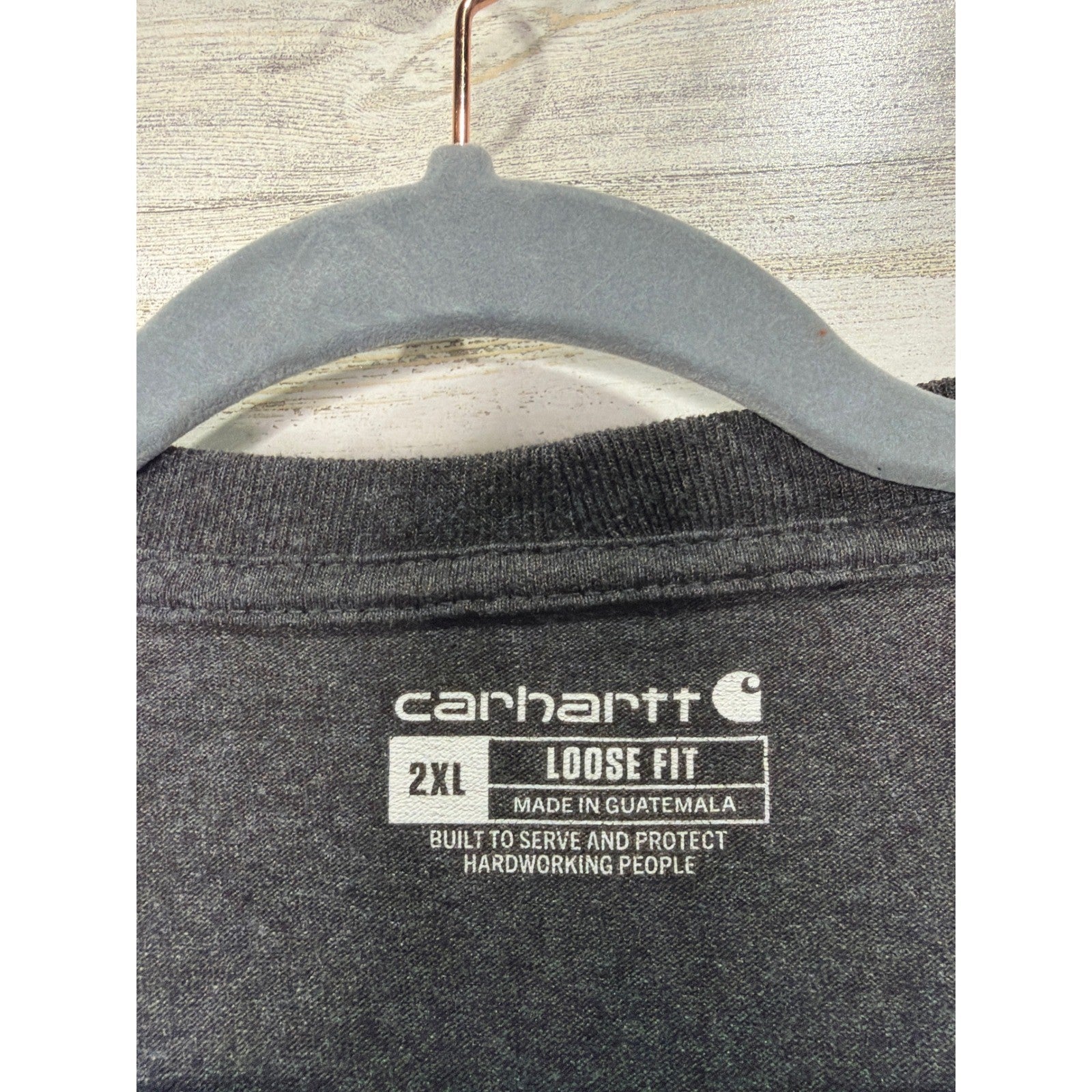 Carhartt Pocket T-Shirt Mens 2XL Charcoal Loose Fit Workwear Gorpcore *Flawed2
