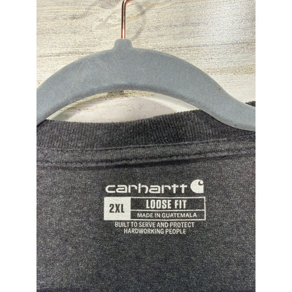Carhartt Pocket T-Shirt Mens 2XL Charcoal Loose Fit Workwear Gorpcore *Flawed2