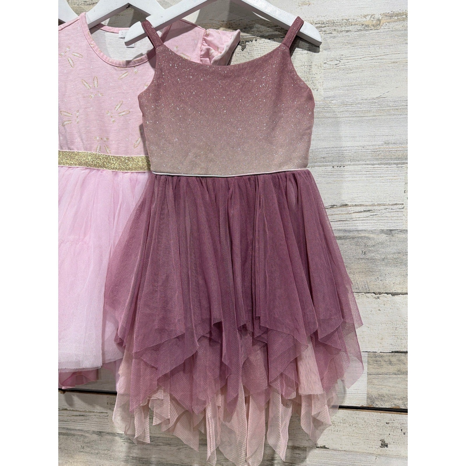Lilli Lovebird Btween Cat & Jack Dress Bundle Girls 4 Pink Grey Floral Tulle EUC1