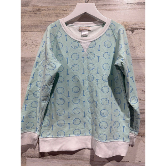 The Beaufort Bonnet Company Pullover Boys 10 Green Blue Golf Print Preppy EUC0
