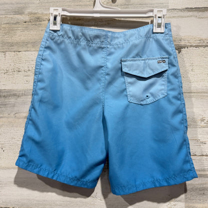 Hurley Ombre Logo Board Shorts Boys Size 10 Blue Polyester Surf Style Flawed*3