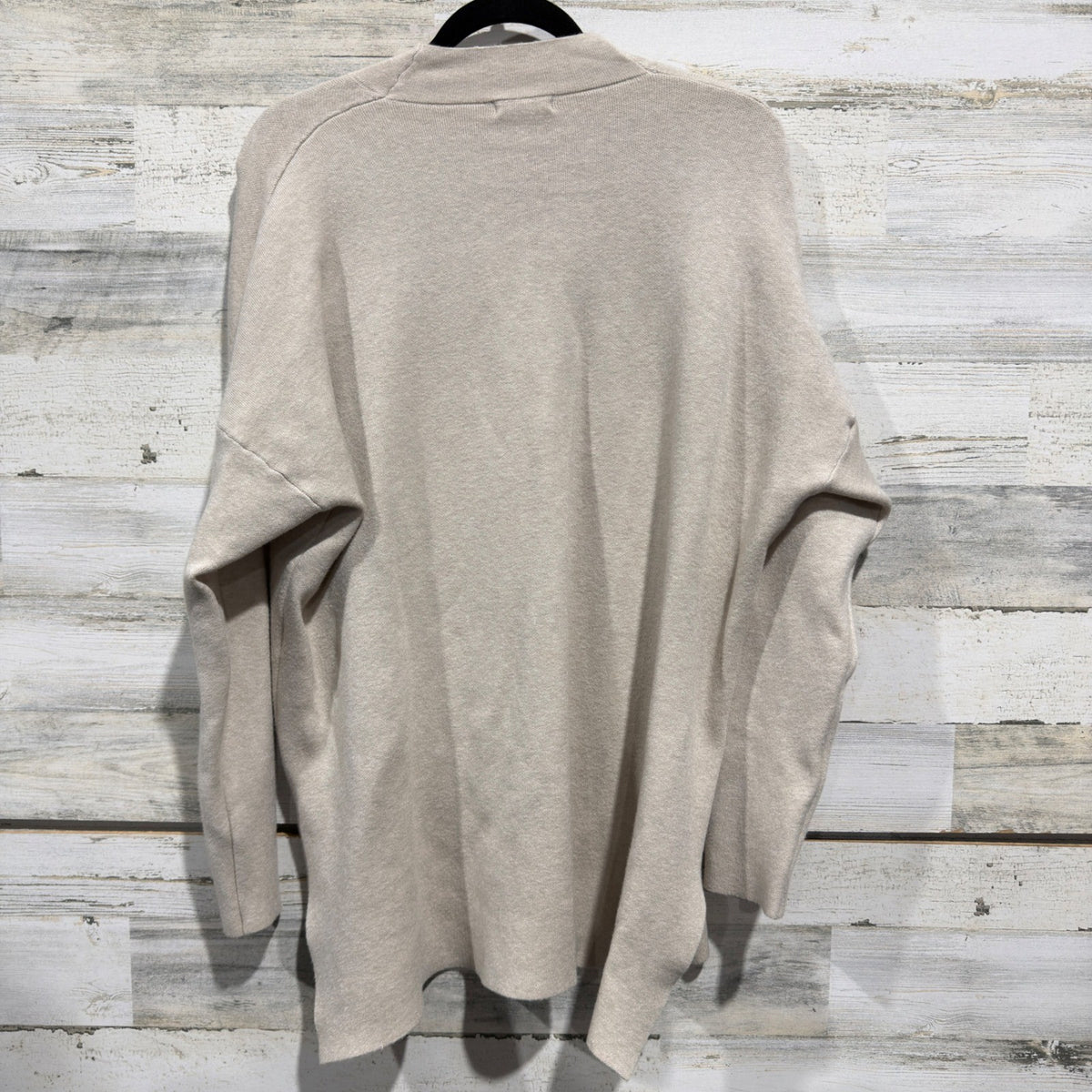 Tea n Rose Sweater Women Medium Beige Mock Neck Drop Shoulder Minimalist EUC5