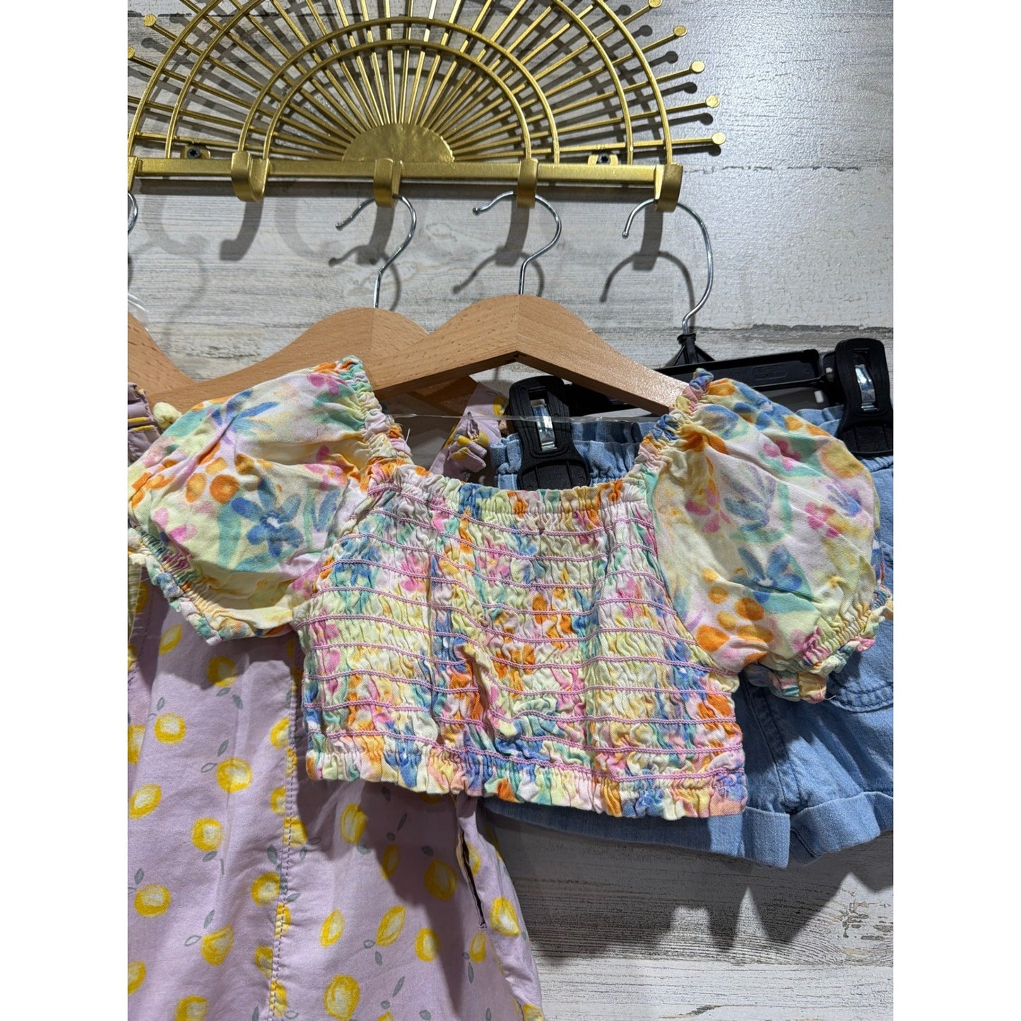 Vince Camuto Cat&Jack Summer Outfit Bundle Girls 12M Floral Lemon Seersucker1