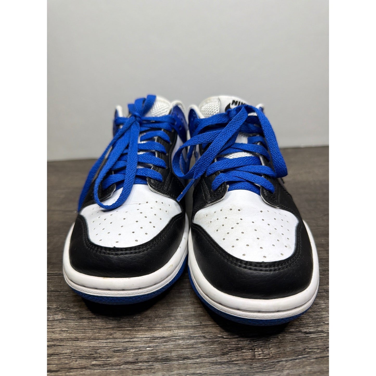 Nike Dunk Low Boys Size 4Y Blue Black White Grey Gradient Streetwear EUC1