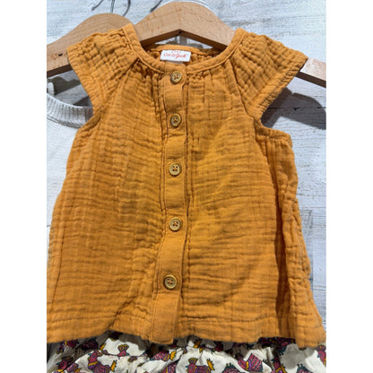 Tea Mud Pie Carter's Bundle Baby Girls 12M  Floral Gauze Boho Earth Neutral5