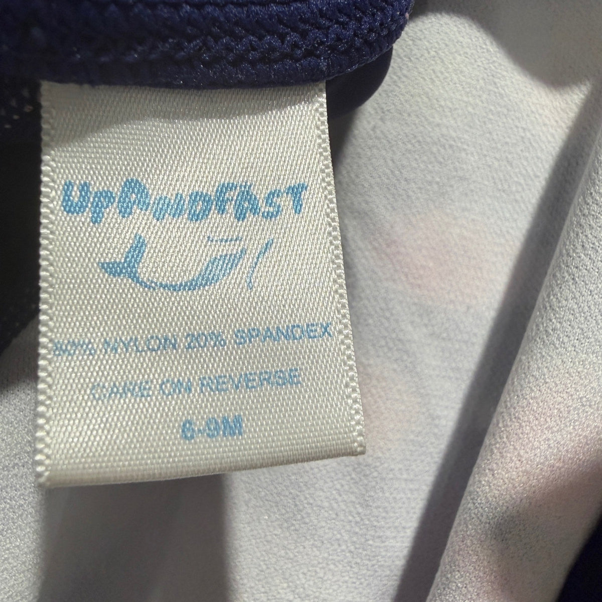 UpAndFast Rash Guard Swimsuit Baby Boys 6-9M Navy Blue Fish Print Coastal EUC4