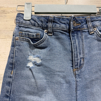 Sugar & Jade Distressed Straight Jeans Girls 8 Blue Cotton Denim Y2K2