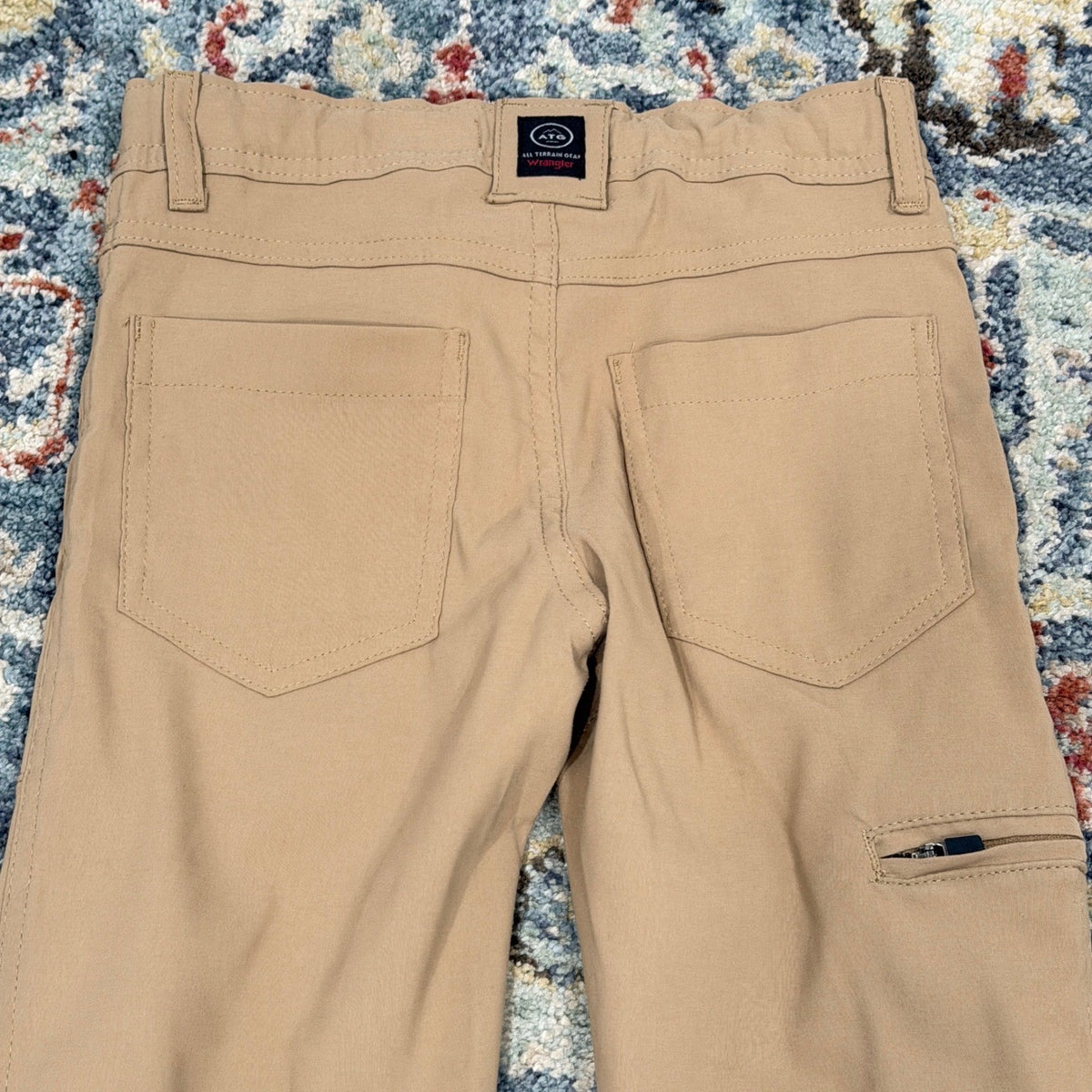 Wrangler ATG Utility Pants Boys 6 Khaki Stretch Hiking Outdoor EUC6