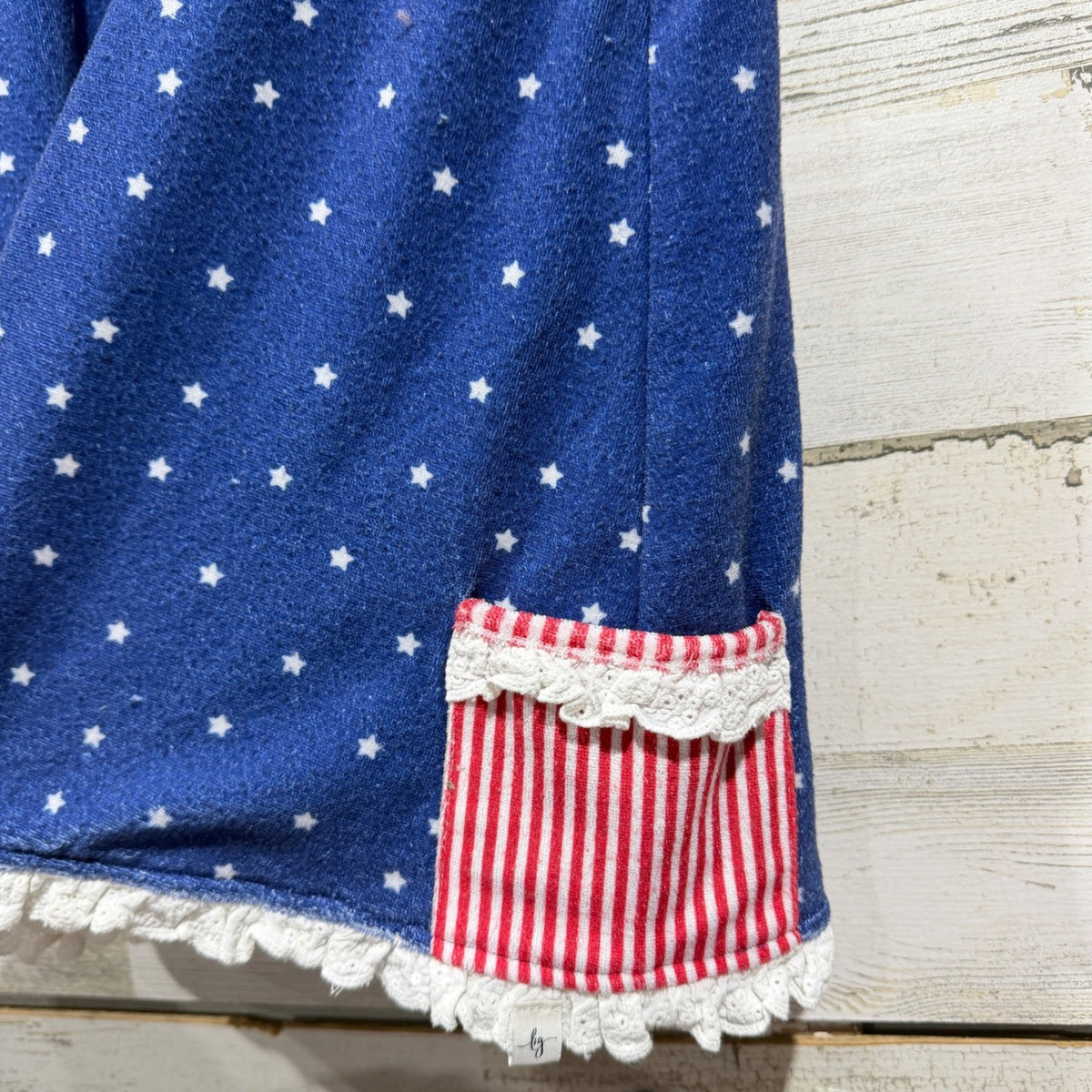 Love & Grow Swim Cover Up Girls 8Y Blue Stars Ruffle Patriotic Summer2