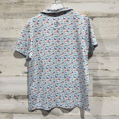 Burlebo Find Your Wild Polo Shirt Boys 5/6 White Wildlife Performance Flawed*4