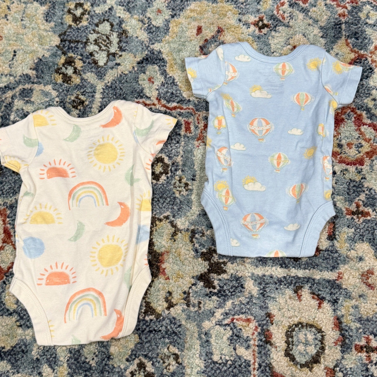 Member's Mark Bodysuit Set Kids NB Multi Organic Cotton Celestial Boho EUC5