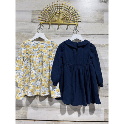 Angel Dear Wonder Nation Dress Bundle Girls 3T Navy Yellow Floral EUC3