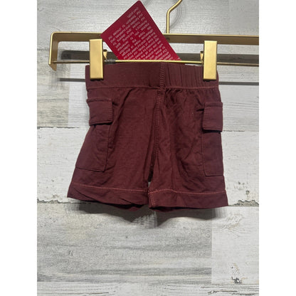 KicKee Pants Cargo Shorts Boys 12-18m Burgundy Bamboo Viscose NWT1