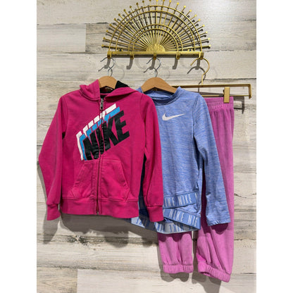 Nike Hoodie Shirt Pants Bundle Girls 4T 4 Pink Blue Athletic Gorpcore EUC0