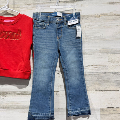 Isaac Mizrahi & Old Navy Sweatshirt and Flare Jeans Set Girls 4T5