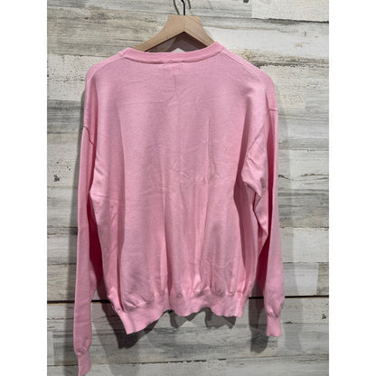 Fantastic Fawn Nutcracker Sweater Women Medium Pink Sequin Holiday Coquette1
