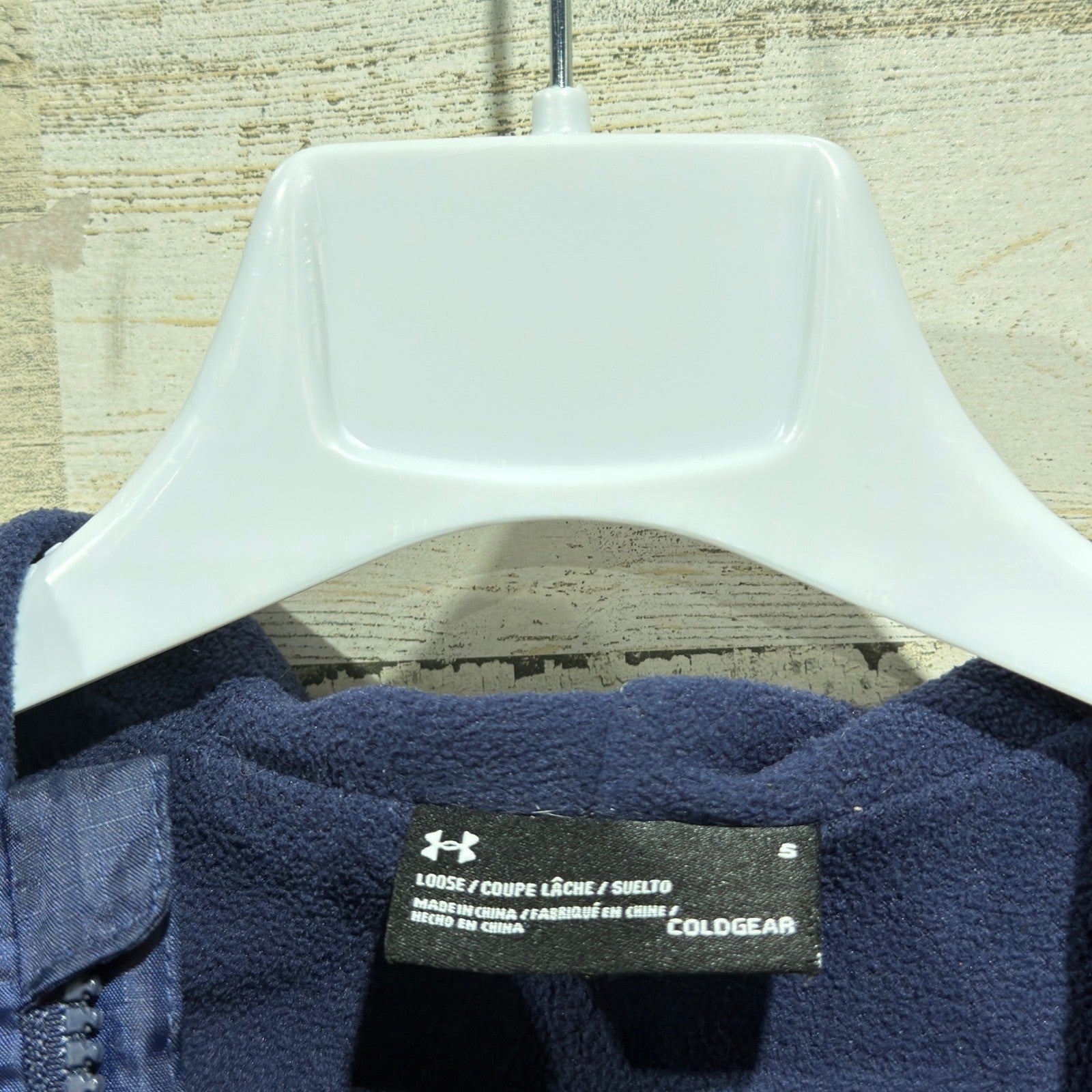 Under Armour Jacket Boys 5 Blue ColdGear Fleece Lined Windbreaker EUC2